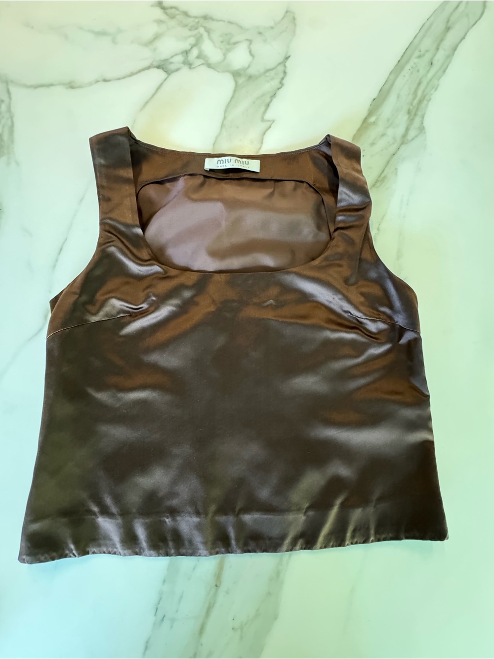 Miu Miu Chocolate Brown Satin Camisole